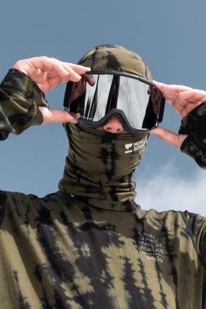 Santa Rosa Merino Flex Balaclava - Olive Tie Dye